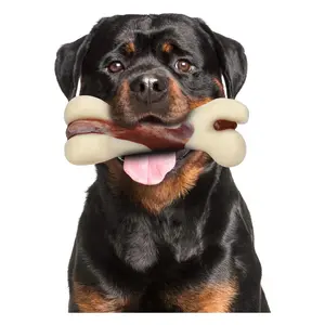 Dog Chew Toys for Aggressive Chewers, Beef Flavor Durable Teething Bones for Large/Medium/Small Puppies