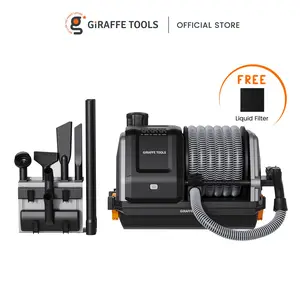 Giraffe Tools Grandstorm Vacuum Cleaner 30ft Retractable 20KPA Suction 6 Nozzles 4.5 Gallon Dustbin Wall Mounted Wet Dry Home Cleaning Solution
