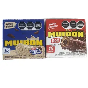 Muibon Roll Bag of 10 Pieces - Hazelnut Filled with Chocolate & Peanuts - Net Weight 210g - Snack Treats