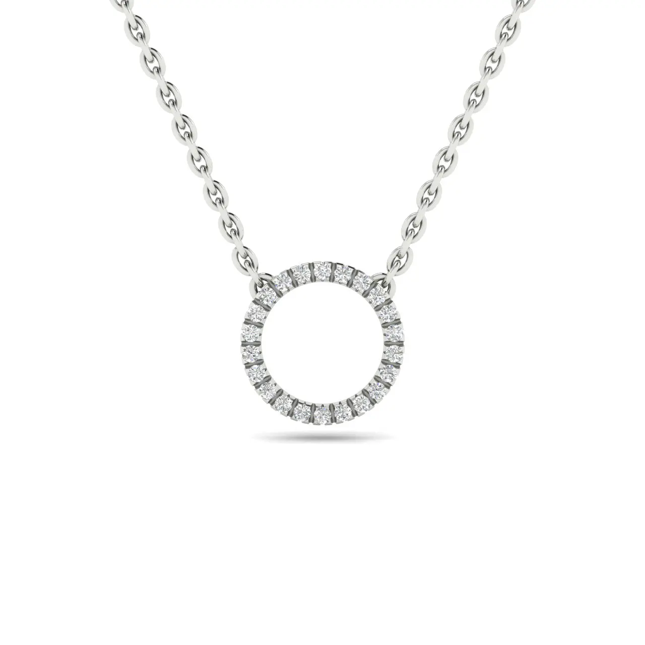 0.5 Carat Lab Diamond 14K White Gold Eternity Circle Necklace