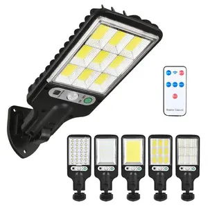 Outdoor LED Solar Light COB Set, Remote Control, 3 Lighting Modes, Motion Sensor, Wireless Floodlight for Garden, Patio, Garage, Front Door Decor