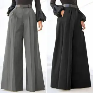 Women's High Waist Wide Leg Long Pants Flared Trousers Fashion Elegant Party Wide Leg Pants Loose WidelegNo.98