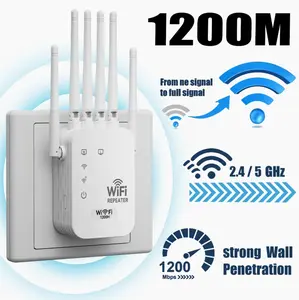 Brand new upgraded model WiFi Extender 2026 6-Antenna Strong Signal, 1200Mbps Dual Band (2.4GHz) Booster, Wide Signal Coverage, Repeater with Gigabit Port & AI Connectivity, Ideal for Home Studios, Remote Workspaces, computer