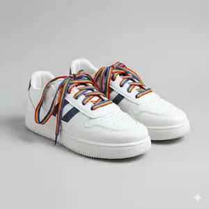 Rainbow Flag Shoe Laces (1 Pair) – LGBTQ Pride Rainbow Shoelaces for Sneakers, Colorful Pride Accessories, Perfect for Pride Month, Festivals, Parades, LGBTQ Support Gift