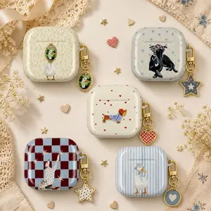 Cute Animal AirPods Case, Duck Dog Puppy Print Cover, Aesthetic Vintage Style AirPods Case, Gift for Her