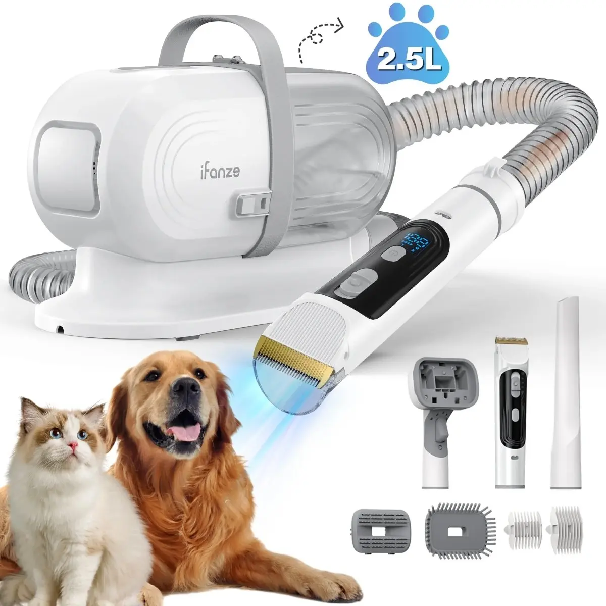 14Kpa Dog Grooming Kit & Vacuum 25L Pet Hair Vacuum Suction