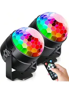 Flower Dance 2 pcs Disco Ball Strobe Lamp 7 Modes Stage Light for Home Room Dance Parties Birthday Karaoke Halloween Christmas Decorations Last Chance for Summer Labor Day Weekend