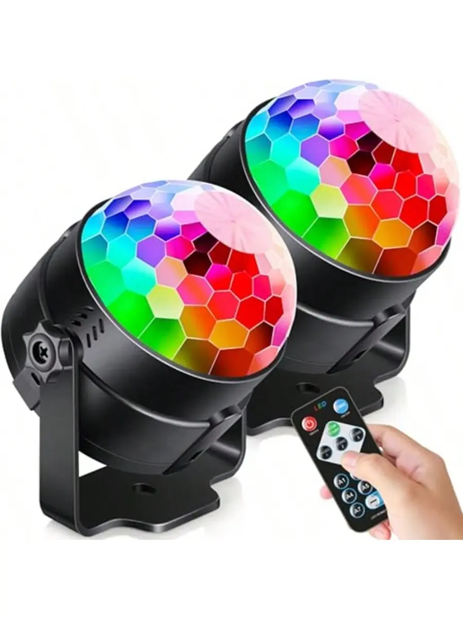 Flower Dance 2 pcs Disco Ball Strobe Lamp 7 Modes Stage Light for Home Room Dance Parties Birthday Karaoke Halloween Christmas Decorations Last Chance for Summer Labor Day Weekend Led Multicolor, Colorful Lights, Strobe Light Module