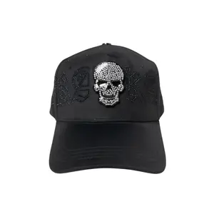 Hat Skull All Black Trakas Crystal Edition