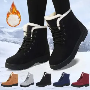 Women's Cotton Ankle Bootie Warm Plush Snow Winter Boots Outdoor Lightweight Ankle Boots for Women