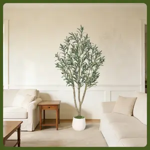Lifelike Artificial Olive Tree 5/6/7FT, Faux Plant with Bendable Foliage Stems, Anti-Slip Tapered Pot & Wind-Resistant Stable Base, No Care Evergreen