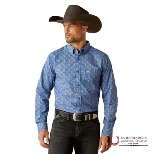 ARIAT REYES FITTED LONG SLEEVE SHIRT ROYAL BLUE - 10052362