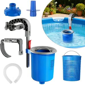Above Ground Pool Surface Skimmer, Adjustable Height Wall Mount Surface Debris Filter (with Removable Skimmer Basket), Floating Pool Filter, Pool Cleaning Maintenance Kit