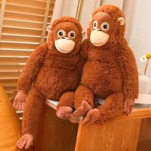Giant 66cm Orangutan Stuffed Animal, Realistic Brown Monkey Plush Doll, Ideal Bedroom Decor & Comfort Pillow for All Ages