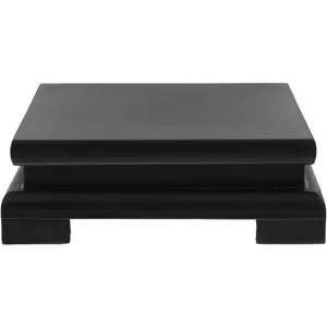 YARNOW Wooden Display Stand Teapot Aquarium Lamp Base Square Vase Riser Home Decoration Accessories for Room Garden13x4.3CM, Q7R0941XW8W28MRA40JRJDR, Black, 13x13cm