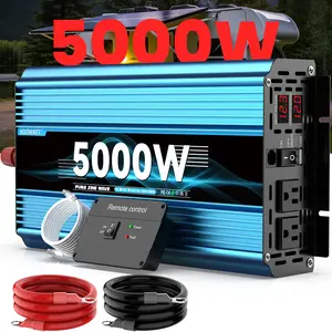 5000W(Peak)pure sine wave power inverter, suitable for cars,  supports inversor nversor 12V DC to 120V AC alta capacidad para casa equipped with a digital display and USB port, suitable for home, outdoor and travel scenarios