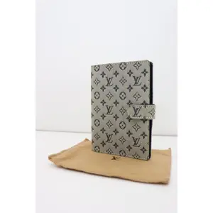 Pre-owned Louis Vuitton denim Small Leather Goods Agenda PM mini Line Blue