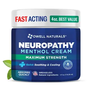 OWELL NATURALS Neuropathy Nerve Pain Relief Cream for Feet, Leg, Max Strenght