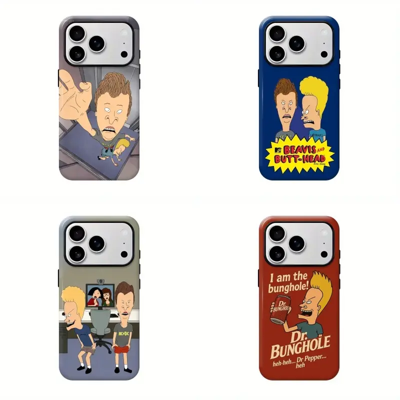 Beavis and Butt-Head Custom Cartoon Cellphone Case - Slim Fit, Shock-Resistant, Full Protection Shell for iPhone 11-17 Pro Max X XS, Samsung S21-S26 Plus Ultra, 90s Nostalgia Gift for Loved Ones, Devices Casing Accessories