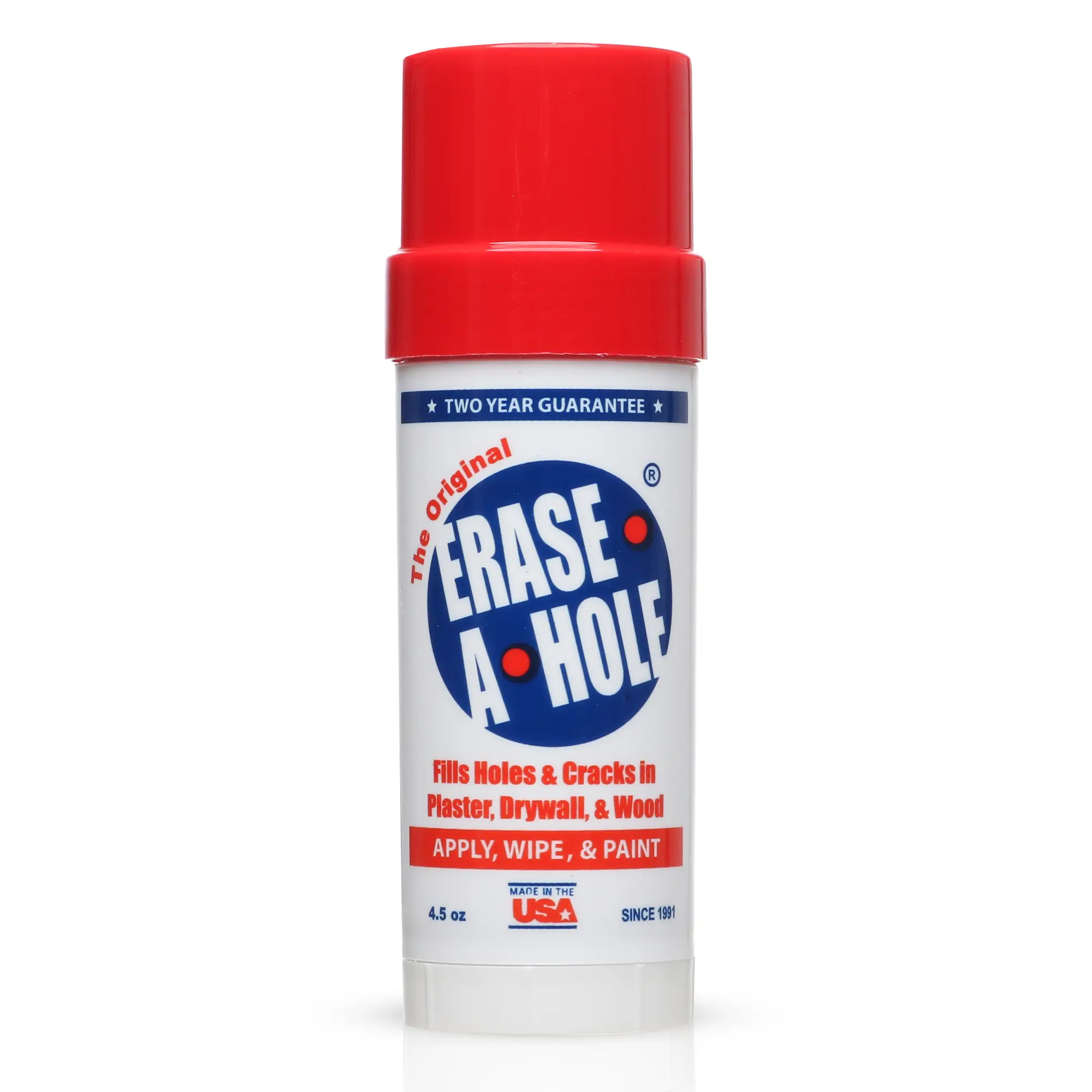 Erase-A-Hole Wall Putty - Fast-Acting Heavy Weight Compound for Holes & Cracks in Drywall, Wood & Plaster - Portable Handheld Applicator