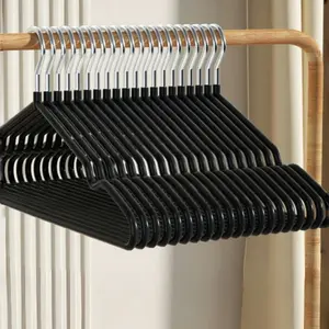 Metal Shirt Coat Hangers Set, Stainless Steel Chrome Plated Surface, Silver Color Wire Hangers, Home Use, 20 Pieces