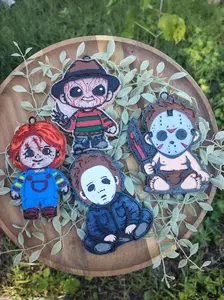 Adorable Cute Horror Guys Freshie Car Air Freshener Scented Aroma Beads High-Quality Fragrance Oil Handmade 10" String 3-6 Weeks Durability