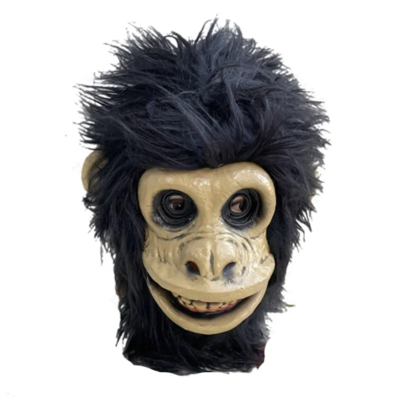 Adult Realistic Fur Monkey Mask - Latex Gorilla Mask, Festive Party Cosplay Prop, Halloween Accessories, Fits Most Adults, Easy Install