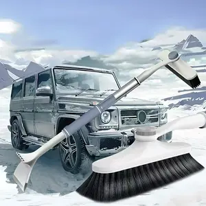 Snow Remover Tool for Cars with Soft Bristle Brush for Protecting Paint and Glass Car Snow Scraper Winter Vehicle Snow Brush Auto Ice Removal Tool