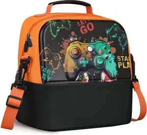 Kids Lunch Bag, Durable Insulated Lunch Bag for Girls, Boys, Washable Lunch Box Bag With Adjustable Shoulder Strap, Reusable Bento Bag for School Picnic & Travel