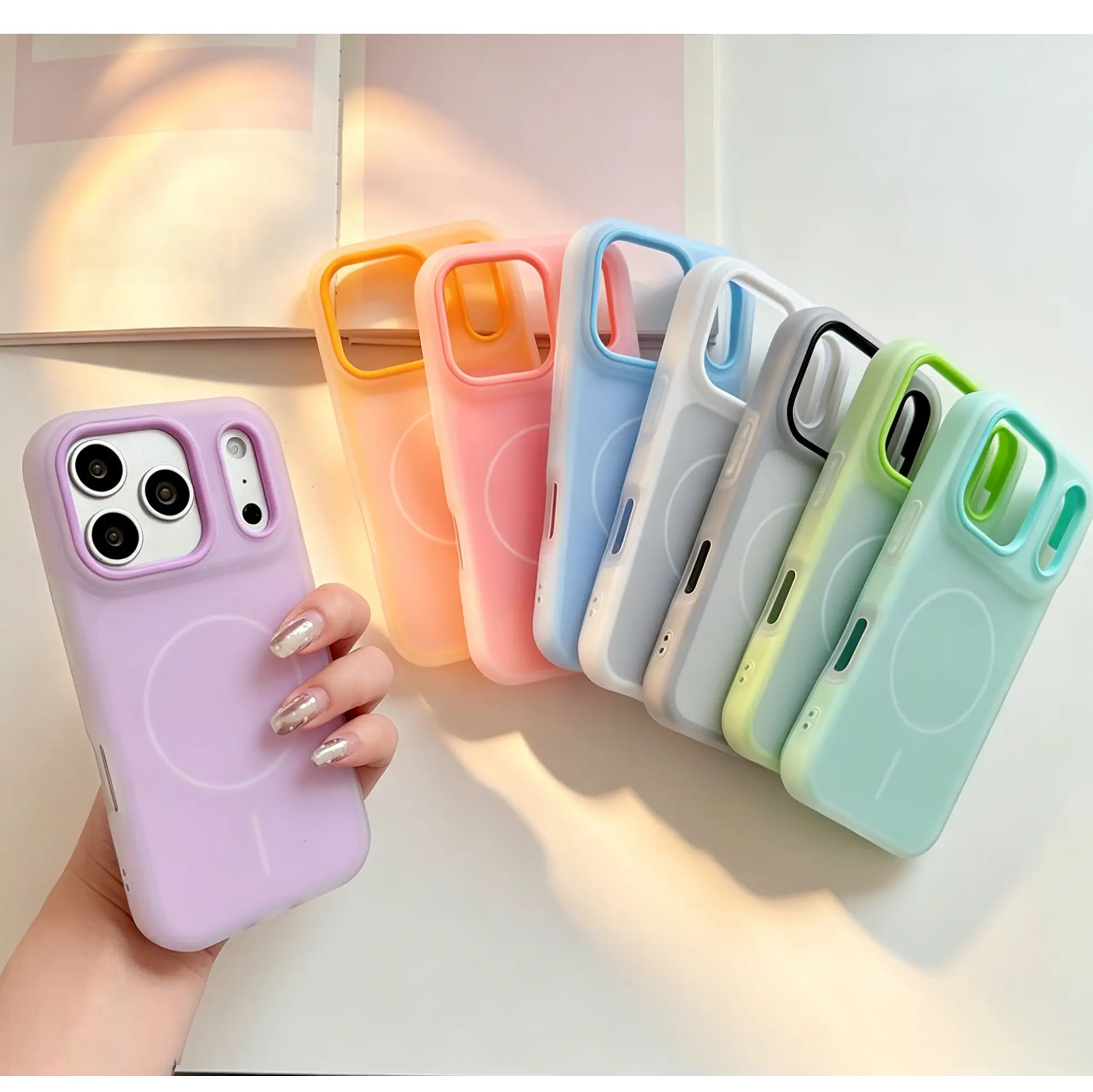 For iPhone 17 Pro Max 16 15 14 13 12 11 Pro Max Slim Liquid Silicone Compatible with MagSafe,3.0mm Thicken Shockproof Drop Protection Phone Case Soft Gel Rubber Shockproof Protective Cover
