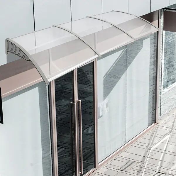 Door Awning 120x38in Polycarbonate Window Canopy with ABS Gray Bracket,Exterior Doorss Canopy for House,Front Door Overhang Awning for Sun Shutter,Rain,Snow Protection,Transparent Board & Gray Holder