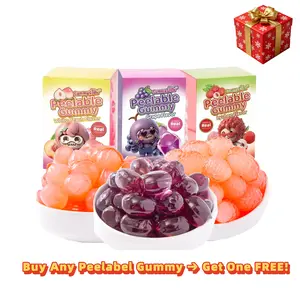 #HolidayHaul GummyGlow Fruity Gummies 230g Lychee Grape Peach Exotic Chewy Fruit Candy Low Sodium Fat Free Sweet Juice Snack Bonbon Real Fruit Juice Stress Relief Energy