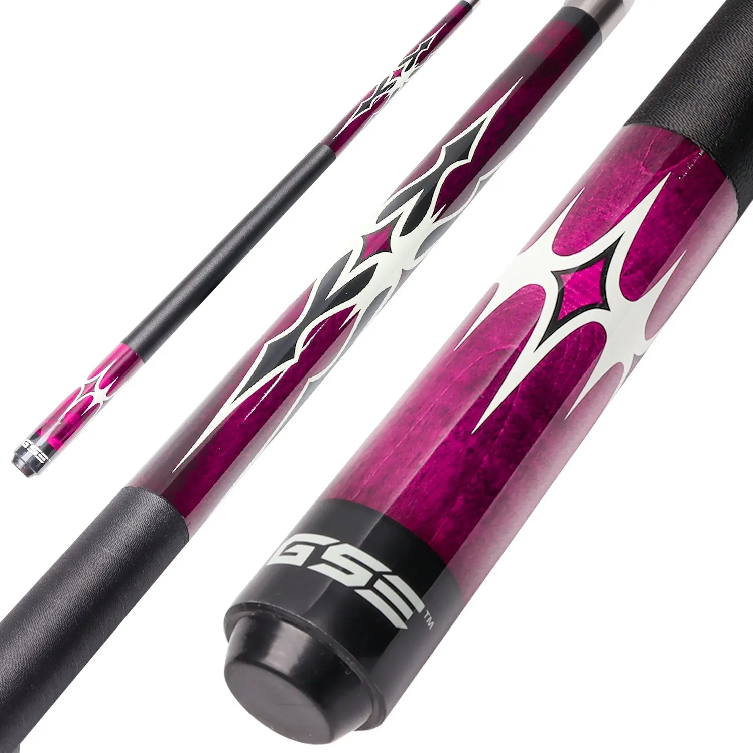 58" 2-Piece Canadian Maple Portable Carrying Billiard Pool Cue Stick (Purple)