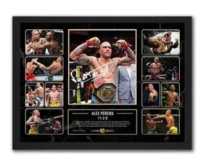 UFC ALEX PEREIRA SIGNED POSTER LIMITED EDITION No No Framed MEMORABILIA
