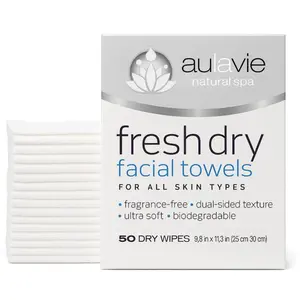 Aulavie Natural Spa Dry Facial Towels (50 Count Box)