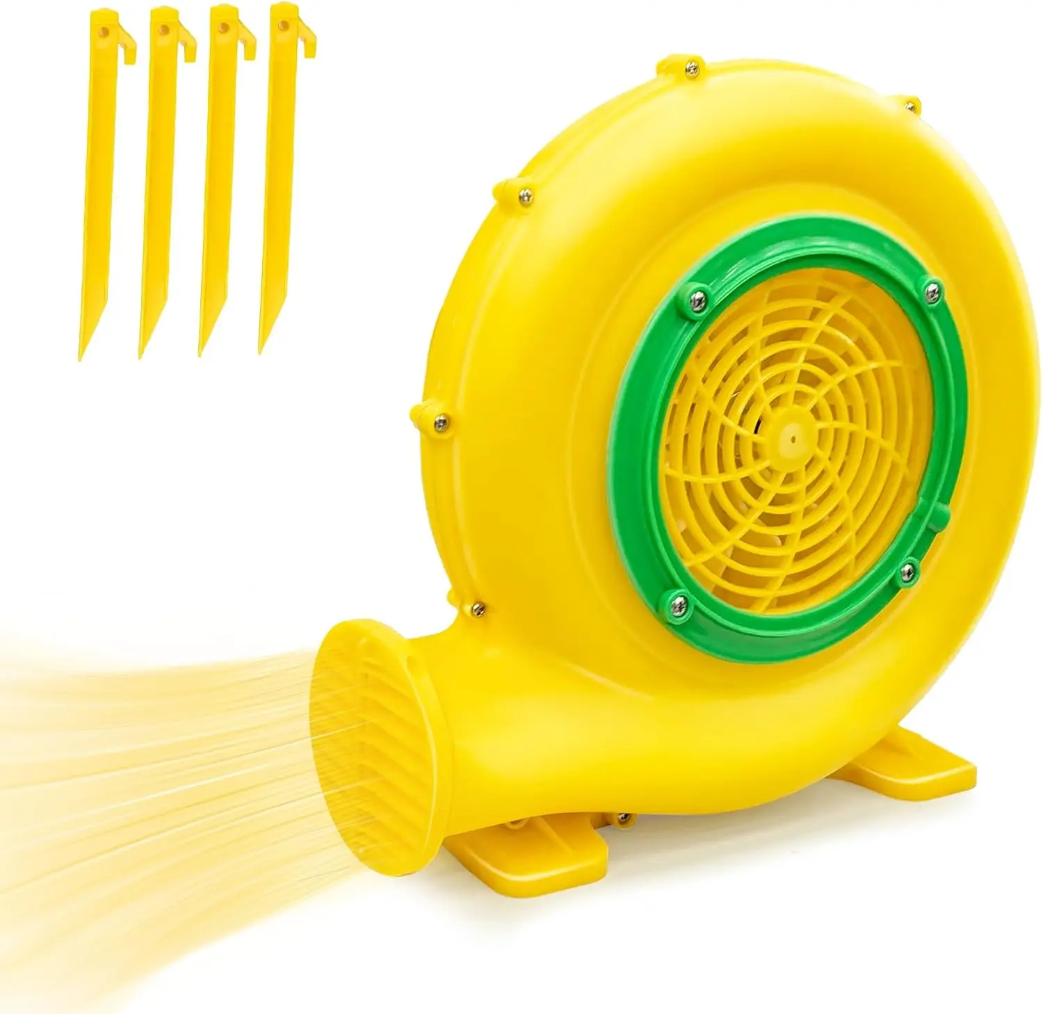 Bounce House Blower Air Blower for Bounce House Water Slide & Inflatable–IPX4 Waterproof, PP Shell, 110120V with 4 StakesBullet750W