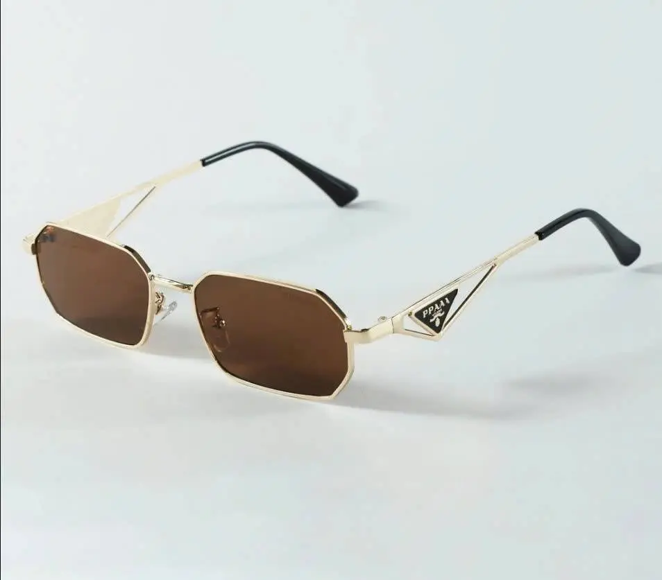 Vintage Geometric Metal Sunglasses for Women Men – Luxury Rectangle Frame UV400 Shades