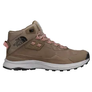 The North Face Womens Cragstone Leather Mid Waterproof Hiking Casual Boots Ankle Low Heel 1-2" - Brown