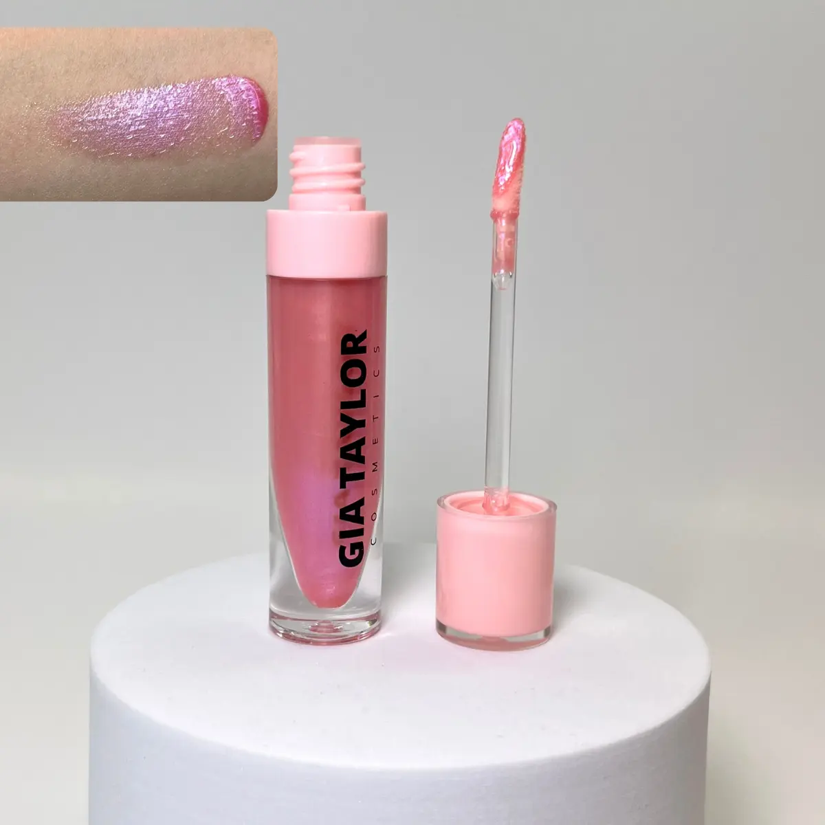 Pink Pearl Super Shimmer Lipgloss // Cotton Candy smooth hydrating oink pearlescent lipgloss // vegan cruelty free non sticky and moisturizing lipgloss glittery