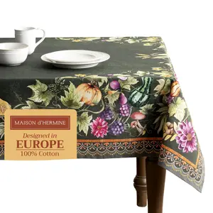 Maison d' Hermine Table Cloth 100% Cotton Tablecloth Reusable Decorative for Dining Kitchen Room Farmhouse Home Easter Decorations