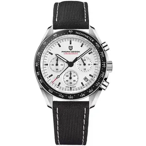Pagani Design 1701 Men's Professional Chronograph  VK63 Quartz Movement Moon Wristwatch Stainless Steel 100M  Casual Analog Watch Date