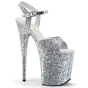 Women's Stylish 8-Inch Heel Platform Footwear, FLAMINGO-810LG Silver High Heels