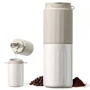 Kismile Coffee Grinder Electric - Grind While Charging, Portable with Electric Grinder & Insulated Mug and Pour Over for Travel, Cordless/Rechargeable Coffee Bean Grinders for Travel,Camping