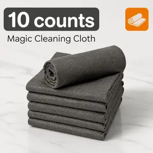 10 Counts Magic Cleaning Cloth, Reusable Thickened Microfiber Cleaning Cloths Streak Free, Magic Fiber Towels Rags for Windows Glass Car Cleaning, Multipurpose Cleaning Cloth for Kitchen and Vehicle Windows