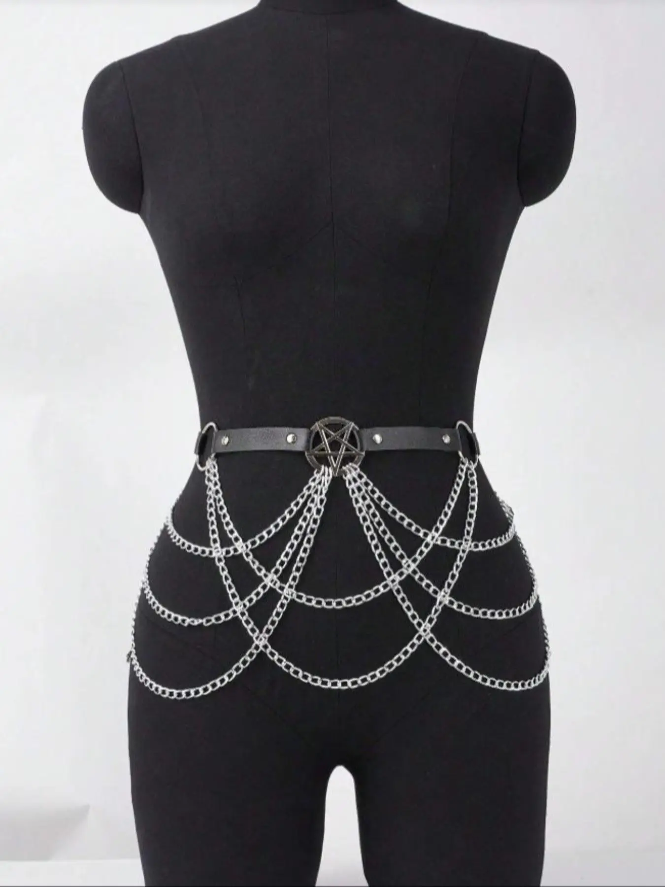 Women's Gothic Punk Multi-Layer Chain Belt, Punk Style Belt, Punk Waistband Fashion Waist Chain for Jeans & Dresses, Belts for Dresses, Versatile Casual Dress Belt, Exquisite Birthday Gift for Her