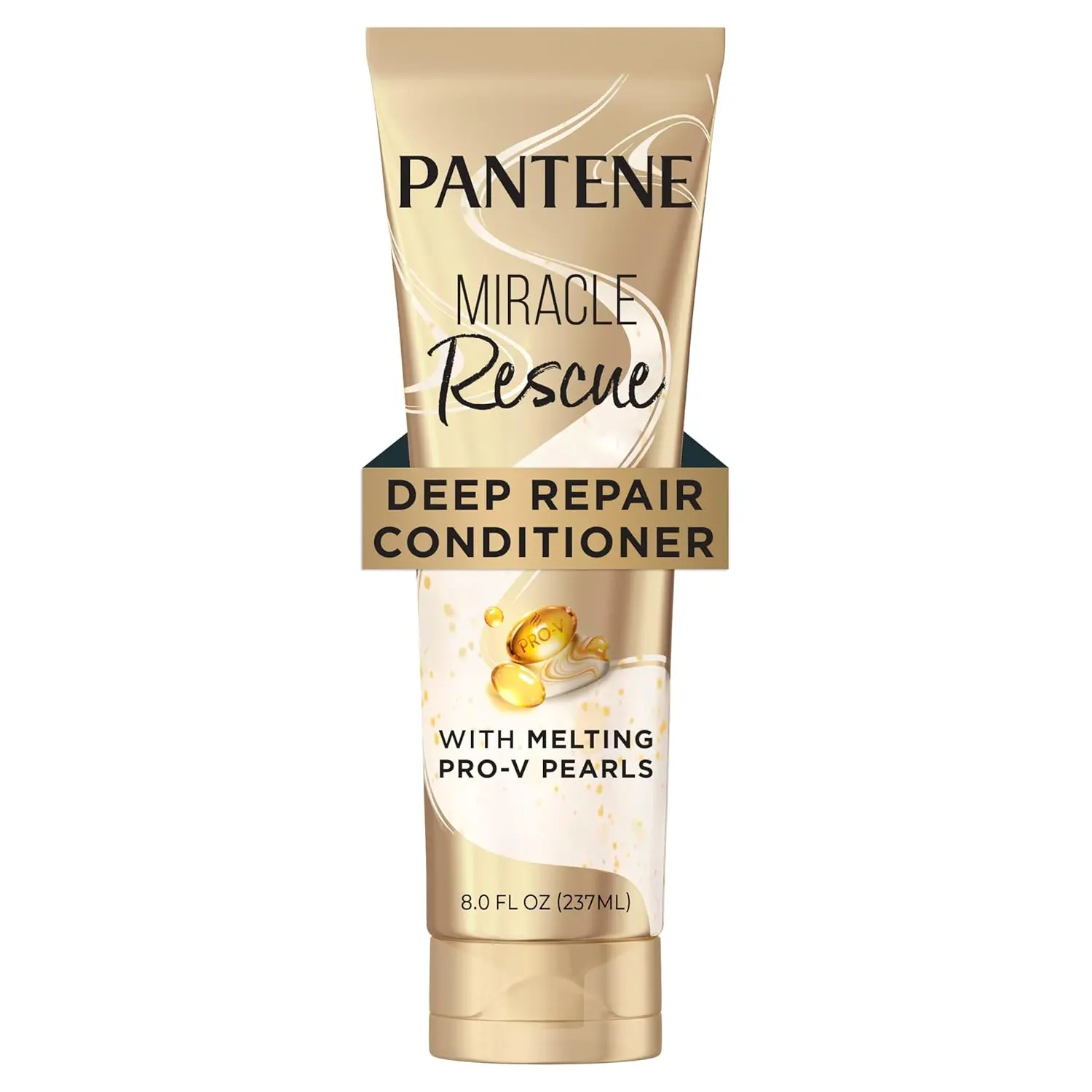 Pantene Miracle Rescue Deep Conditioner, Daily Moisturizing Repair Cream with Melting Pro-V Pearls for Dry, Damaged Hair, UV Protection, 8.0 oz, Moisturizer, Adults, Procter & Gamble, Haircare, Restore, Radiant, Hydrating, Moisture, Chemically Treated, Co