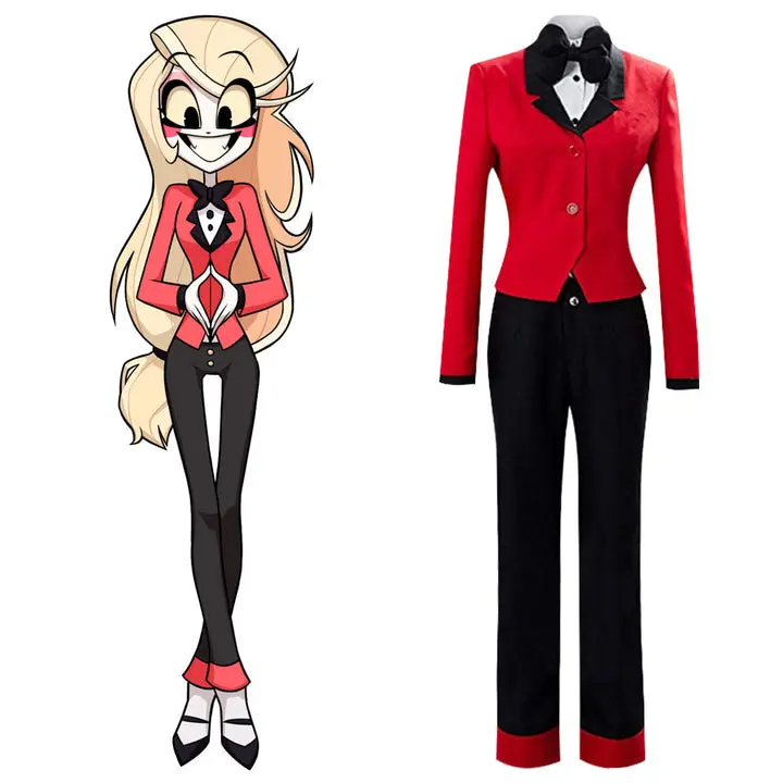 Women's Hazbin Hotel Charlie Cosplay Halloween Costume, Leather Clothes with Matching Accessories, Costume Ideas, Coordinated Costume Set