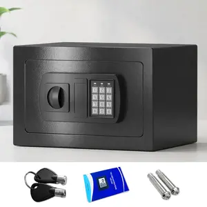 1.0 Cu Ft Digital Safe Box with Keypad & Key, Anti-Theft Security Safe with Alarm System, Home Office Safe for Cash, Jewelry, Documents & Firearms