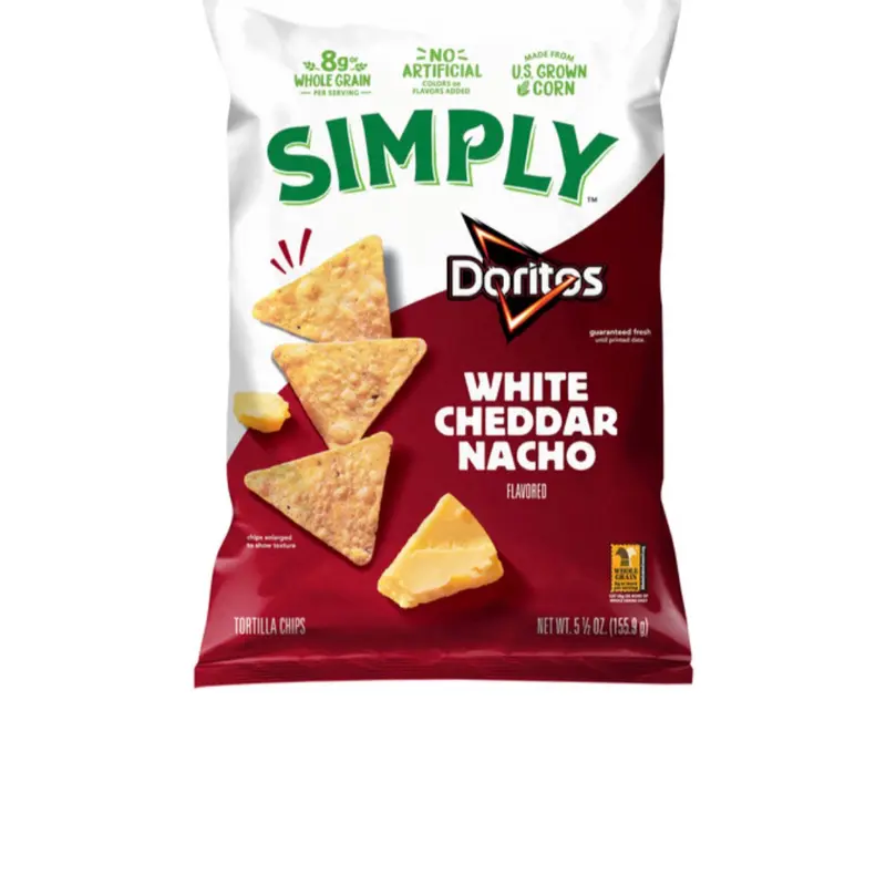 Simply Doritos White Cheddar Nacho Tortilla Chips