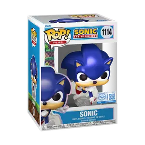 Funko Pop! Plus Sonic The Hedgehog - Sonic (Pearlescent) #1114 Exclusive (Sticker may vary) Collectible Pop Vinyl Figure